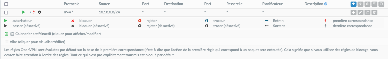 Ajout d'une règle de firewall qui accepte l'accès à une ip d'accéder au serveur vpn.