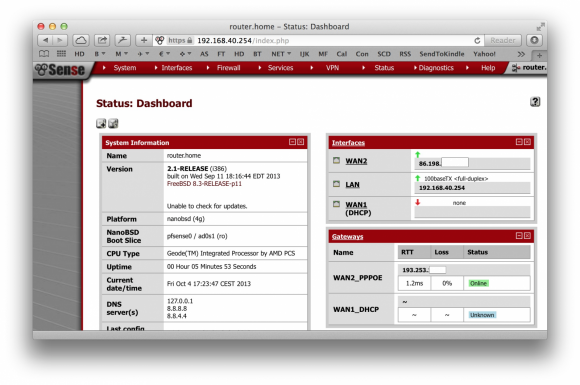 Logiciel pfSense dans sa version 2.1 - DynFi Firewall l'alternative pfSense & OPNsense